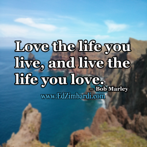 Love the life you live, and live the life you love - Bob Marley